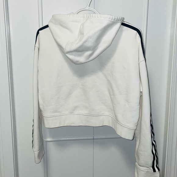 Adidas white cropped hoodie - Picture 2 of 4
